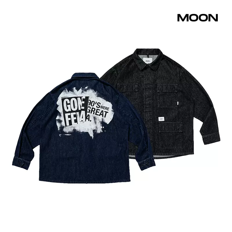 MOON现货WTAPS JUNGLE 01/LS/COTTON. TWILL刺绣四袋工装衬衫21AW-Taobao