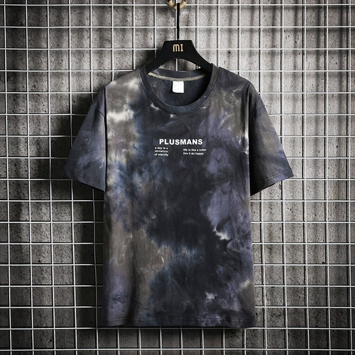 Tide, камуфляжная трендовая футболка, универсальный комплект, короткий рукав, европейский стиль, оверсайз, круглый воротник