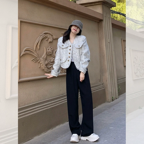 Небольшая короткая куртка, осенняя, в стиле Шанель, стиль