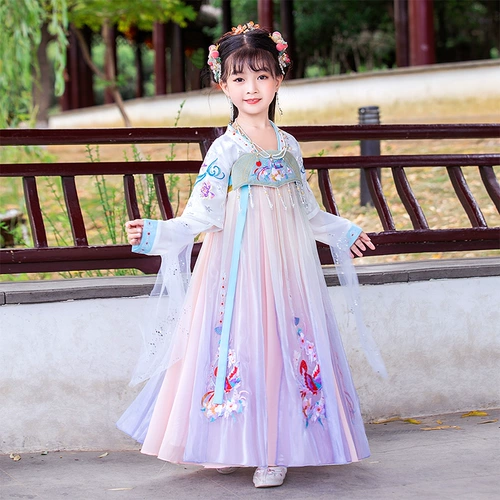 Летнее ханьфу, детская юбка, платье, китайский стиль, детская одежда