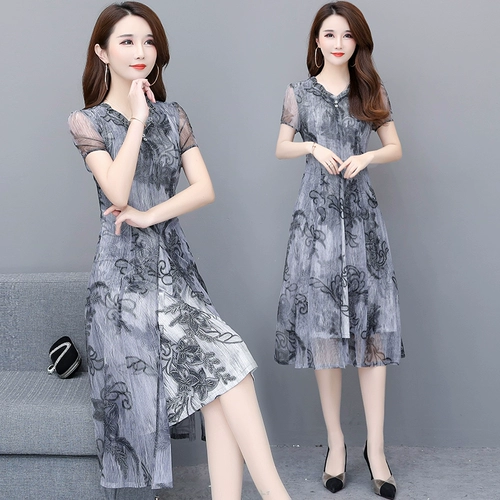 Летняя одежда, летняя юбка, шифоновое платье, 2021 года, короткий рукав