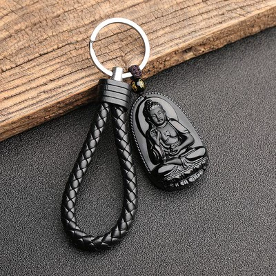 Amitabha Natural Black Gold Obsidian Двенадцать собак зодиака, свиньи, заказали восемь автомобилей -хранителей Будды