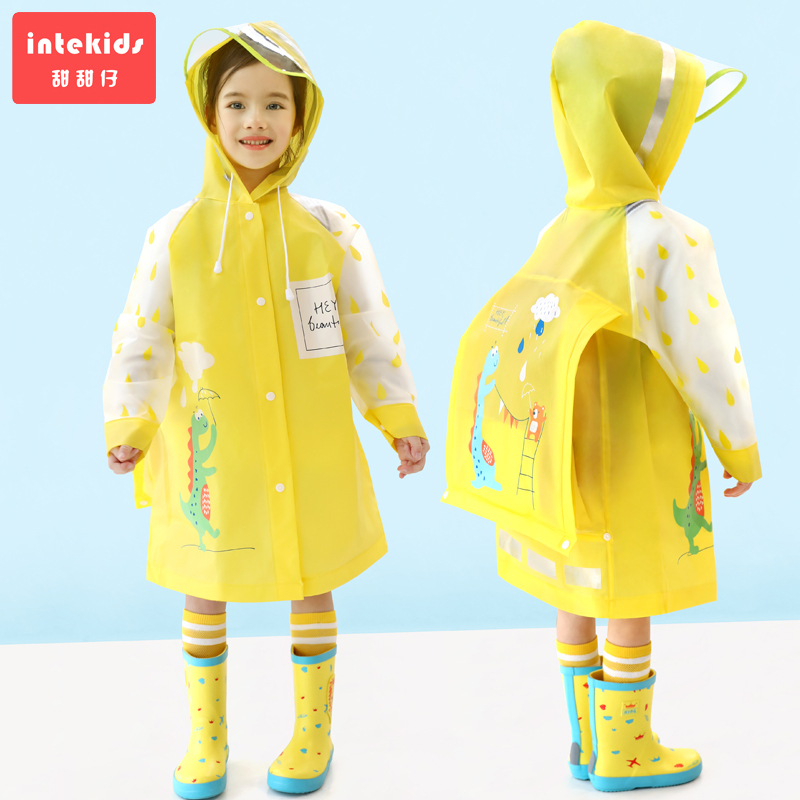 Children raincoat boys kids waterproof girls baby kindergarten transparent pupils poncho dinosaur raincoat rain gear