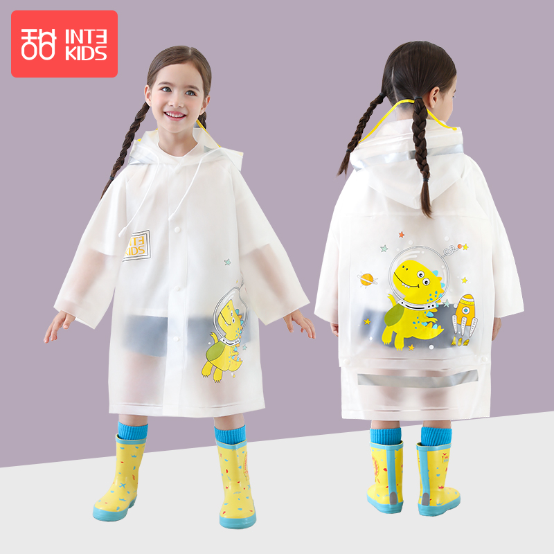 Children raincoat boys kids waterproof girls baby kindergarten transparent pupils poncho dinosaur raincoat rain gear