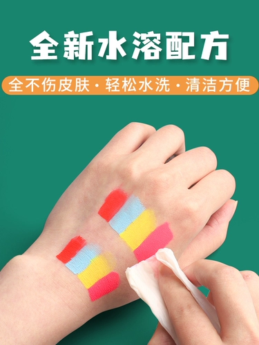 Окрашенный детский пигментированный набор инструментов для лица, кисть, практика, шаблон, комплект