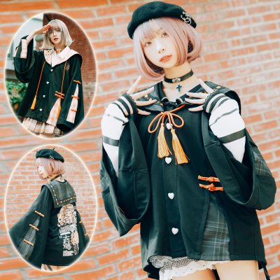 taobao agent Yoshi's original Ishida Sancheng Warring States General and Style Style Sailor Navy Terminal Tied Rope Knosto Jacket