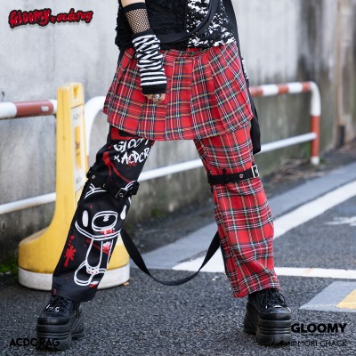 taobao agent Jier Gloomy violent bear punk skirt shape Scottish checkered checkered pants ACDC RAG Taiwan agent