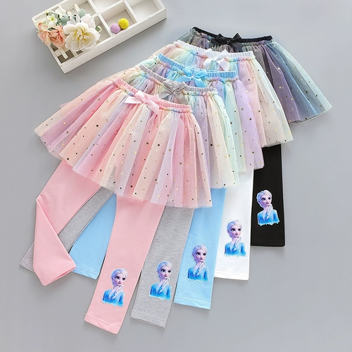 Хлопковые леггинсы для принцессы, детская юбка, штаны, в корейском стиле, осенние, в западном стиле, детская одежда