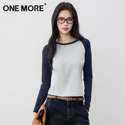 正肩女t恤秋韩系慵懒松弛感上衣