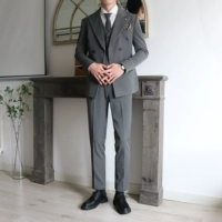 Расширенный комплект, мужской классический костюм для отдыха, изысканный стиль, в корейском стиле
