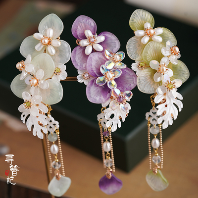taobao agent Genuine hair accessory, Hanfu, fresh multicoloured cheongsam with tassels, flowered