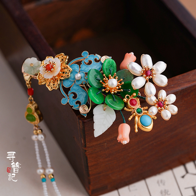 taobao agent Genuine retro classic cheongsam, Hanfu, hair accessory with tassels, hairgrip, Chinese hairpin
