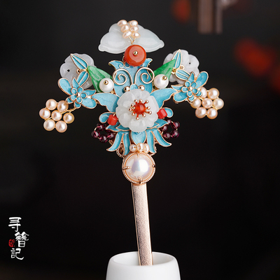 taobao agent Genuine Hanfu, hair accessory, cheongsam, emerald Chinese hairpin