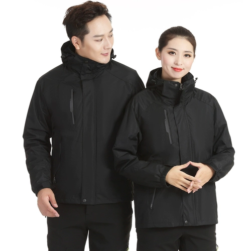 Удерживающая тепло утепленная съемная куртка для работы подходит для мужчин и женщин, делается под заказ, с печатью вашего логотипа, «три в одном»