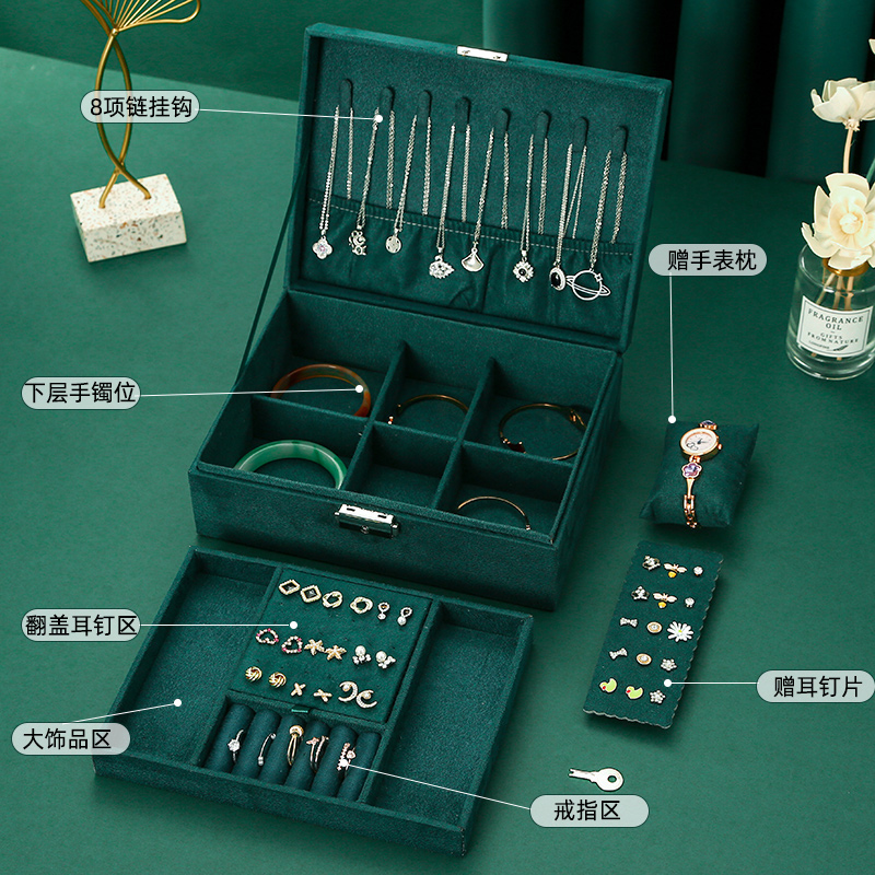 Velvet dark green [free watch pillow and earring board]
