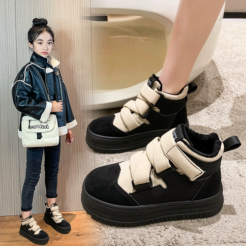 Демисезонные ботинки, детская высокая утепленная обувь, сапоги, в западном стиле