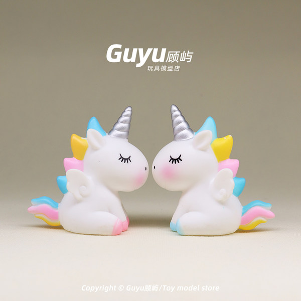 Маленькая мультяшная настольная милая модель животного, единорог, подарок на день рождения