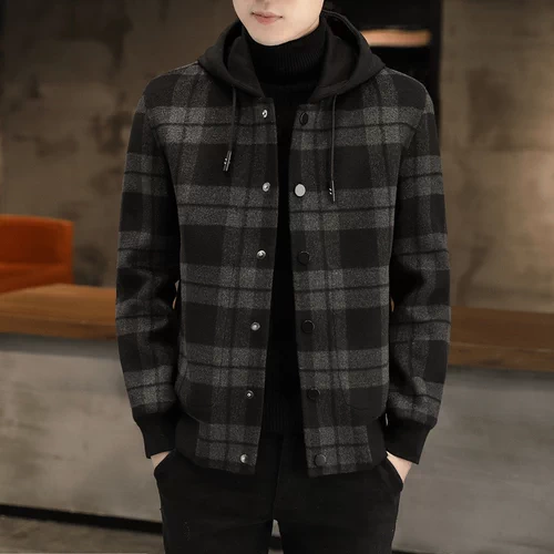 Двусторонное демисезонное пальто, шерстяные щипцы для отдыха, куртка, коллекция 2023