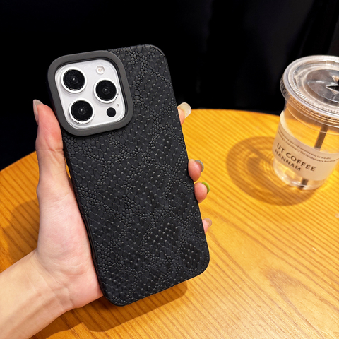 Black & White Python Texture Snake Skin Pattern iPhone Case
