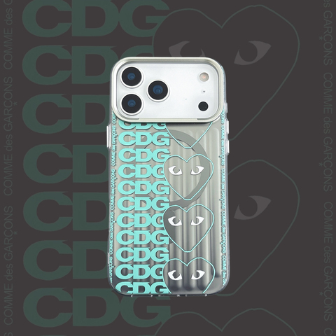 Magsafe CDG Hearts Electroplated Suitcase Rib – Pro/Plus/Max/Air – 17, 16, 15, 14, 13, 12 iPhone Case