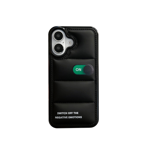 Quilted Black Toggle Switch iPhone Case