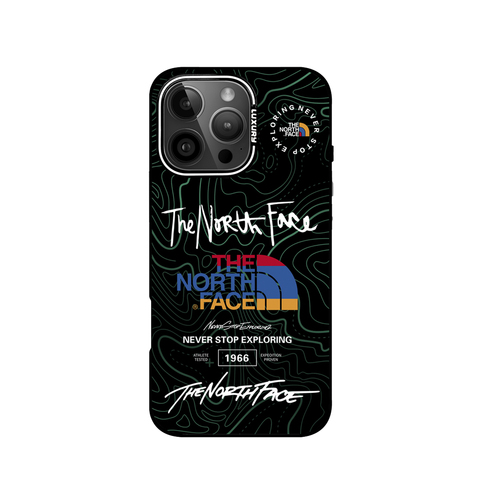 The North Face Red Blue White Mountain Topographic iPhone Case