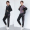 外套3件套黑外套+紫短袖+紫边长裤
