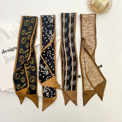 Нюдовая брендовая универсальная повязка на голову, шейный платок, изысканный стиль, широкая цветовая палитра, в корейском стиле