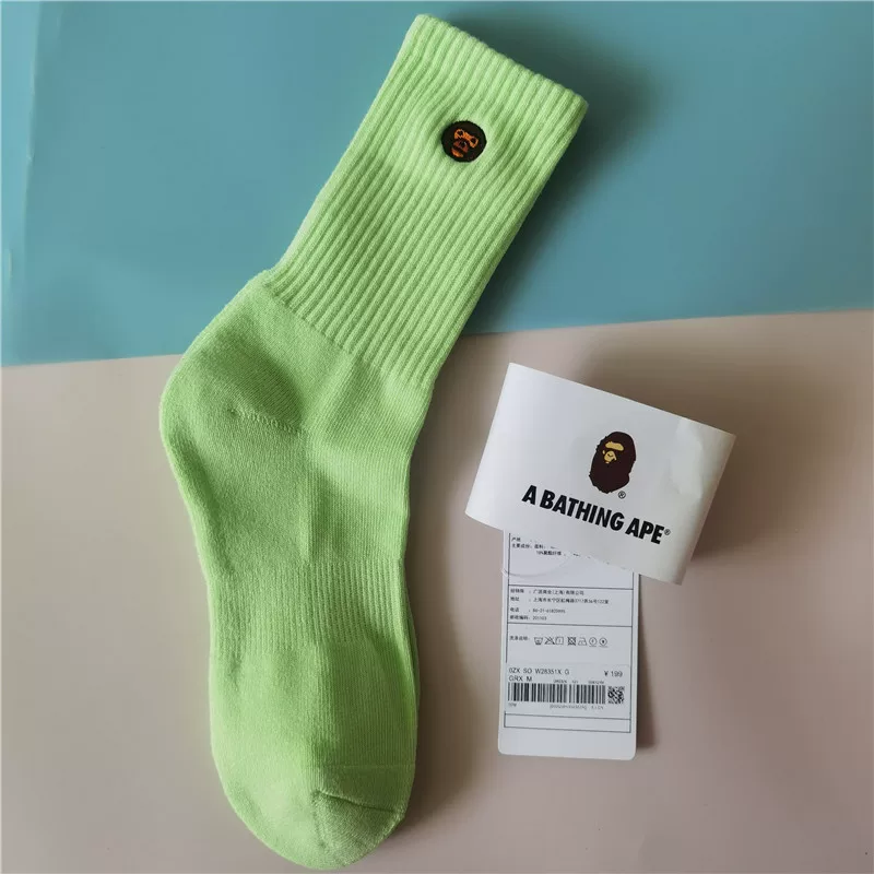 [Официальный BAPE обезьянка мужская/женская хлопковая носовая ткань низкая-верхняя спортивная носка]