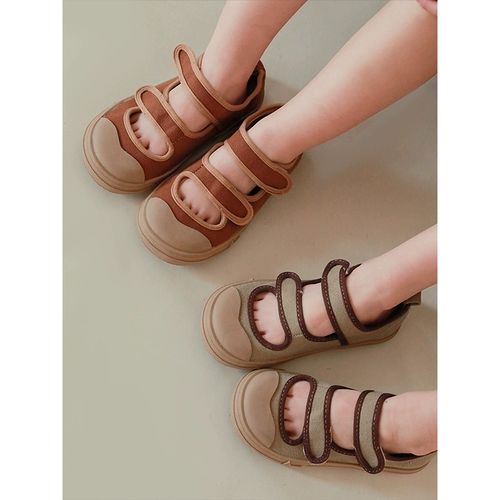 Детская обувь Youyou, новинка 2022 года, летние простые дышащие парусиновые туфли для мальчиков, универсальная детская обувь на липучке, модная