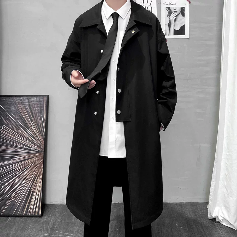 Демисезонное пальто-плащ, длинная куртка, oversize, до середины икр