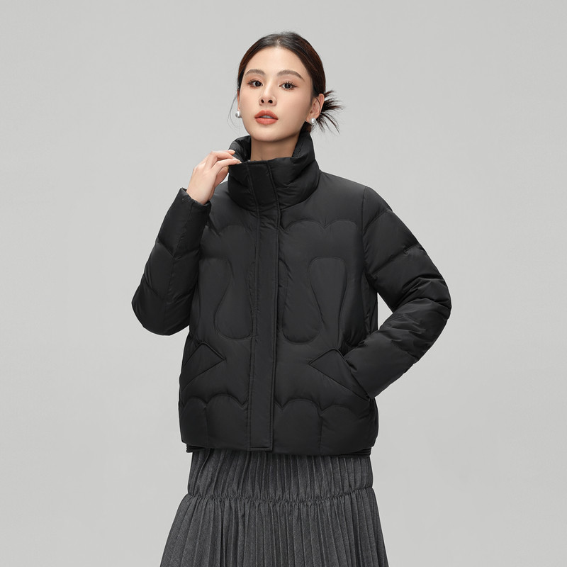雪中飞2026秋新款女士短款立领羽绒服妈妈款时尚气质简约百搭暖 女士简约实拍商品图