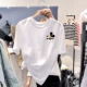 Mickey T-shirt nữ ngắn tay thủy triều lưới màu đỏ Dongdaemun mới Hàn Quốc cá tính hàng đầu Sinh viên phong cách phương Tây Quần áo nữ phong cách Hồng Kông - Áo phông