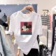 Mickey T-shirt nữ ngắn tay thủy triều lưới màu đỏ Dongdaemun mới Hàn Quốc cá tính hàng đầu Sinh viên phong cách phương Tây Quần áo nữ phong cách Hồng Kông - Áo phông