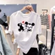 Mickey T-shirt nữ ngắn tay thủy triều lưới màu đỏ Dongdaemun mới Hàn Quốc cá tính hàng đầu Sinh viên phong cách phương Tây Quần áo nữ phong cách Hồng Kông - Áo phông