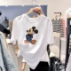 Mickey T-shirt nữ ngắn tay thủy triều lưới màu đỏ Dongdaemun mới Hàn Quốc cá tính hàng đầu Sinh viên phong cách phương Tây Quần áo nữ phong cách Hồng Kông - Áo phông