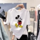 Mickey T-shirt nữ ngắn tay thủy triều lưới màu đỏ Dongdaemun mới Hàn Quốc cá tính hàng đầu Sinh viên phong cách phương Tây Quần áo nữ phong cách Hồng Kông - Áo phông