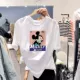 Mickey T-shirt nữ ngắn tay thủy triều lưới màu đỏ Dongdaemun mới Hàn Quốc cá tính hàng đầu Sinh viên phong cách phương Tây Quần áo nữ phong cách Hồng Kông - Áo phông