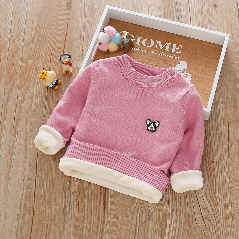 Buy Kids Knit Boys baby pullover sweater baby fleece thickened round ...