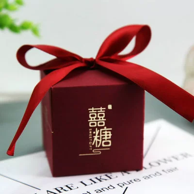 Свадебная сахарная коробка Новая красная свадебная свадебная коробка свадебной конфеты Ins fengsen в стиле китайского стиля контейнер маленький