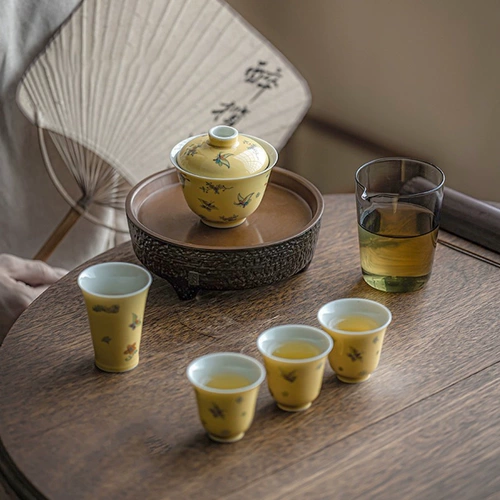 Чайный сервиз с бабочкой, комплект, китайский стиль, простой и элегантный дизайн