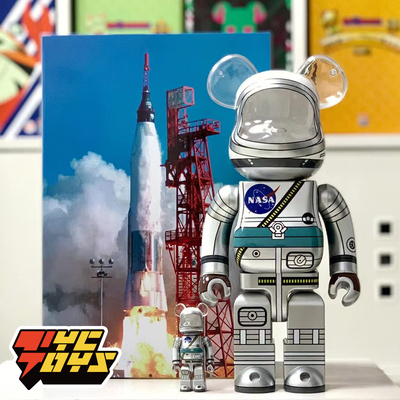 taobao agent 【Tyctoys】Spot BE@RBrick 400% NASA MERCURY Mercury Astronaut Building Blocks Akado A