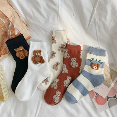 taobao agent Tide, cute Japanese demi-season cotton socks, internet celebrity