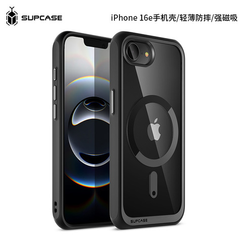 SUPCASE Clear Black MagSafe Kickstand Bumper iPhone Case