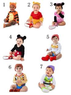 Cartoon bodysuit with animals, hat, children's overall, clothing, long sleeve