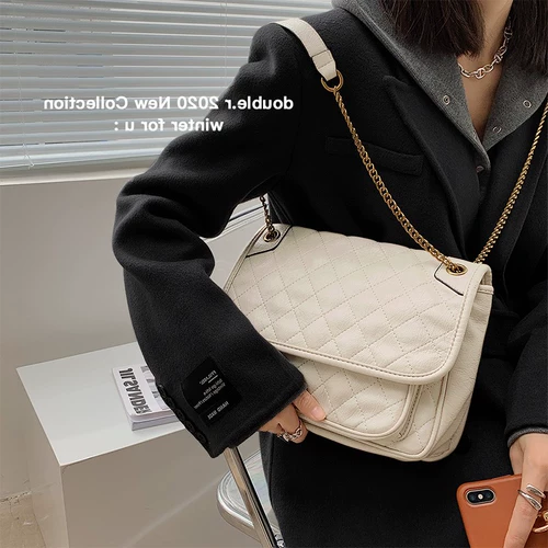 Белая сумка на одно плечо, сумка через плечо, вместительная и большая цепь, коллекция 2022