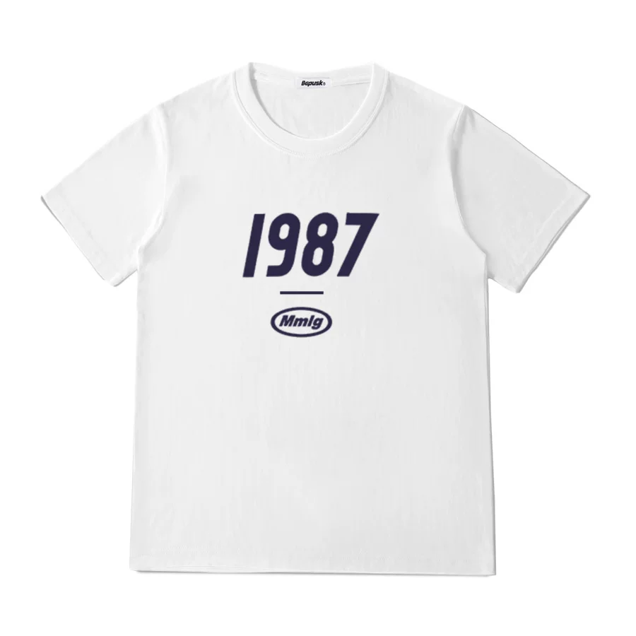 BGPUSK/Bige 1987 t-shirt fat mm tops look slim and trendy in large sizes