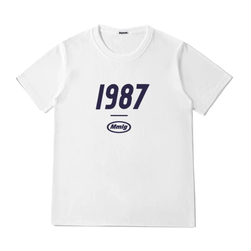 BGPUSK/Bige 1987 t-shirt fat mm tops look slim and trendy in large sizes