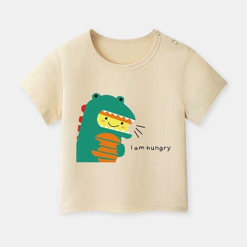 Хлопковая футболка для мальчиков, детская тонкая летняя одежда для раннего возраста, 1 лет, детская одежда