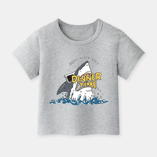 Хлопковая футболка для мальчиков, детская тонкая летняя одежда для раннего возраста, 1 лет, детская одежда